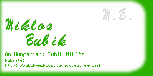 miklos bubik business card